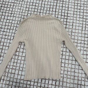 Roolee Tan Ribbed Knit Sweater